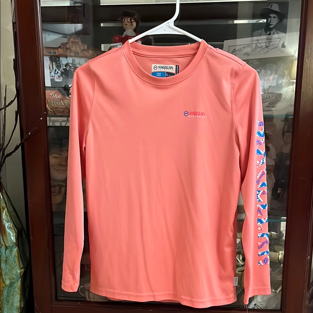 Magellan Outdoors Peach Long Sleeve Shirt